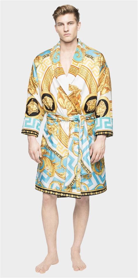 versace silk pajamas|versace bathrobe women.